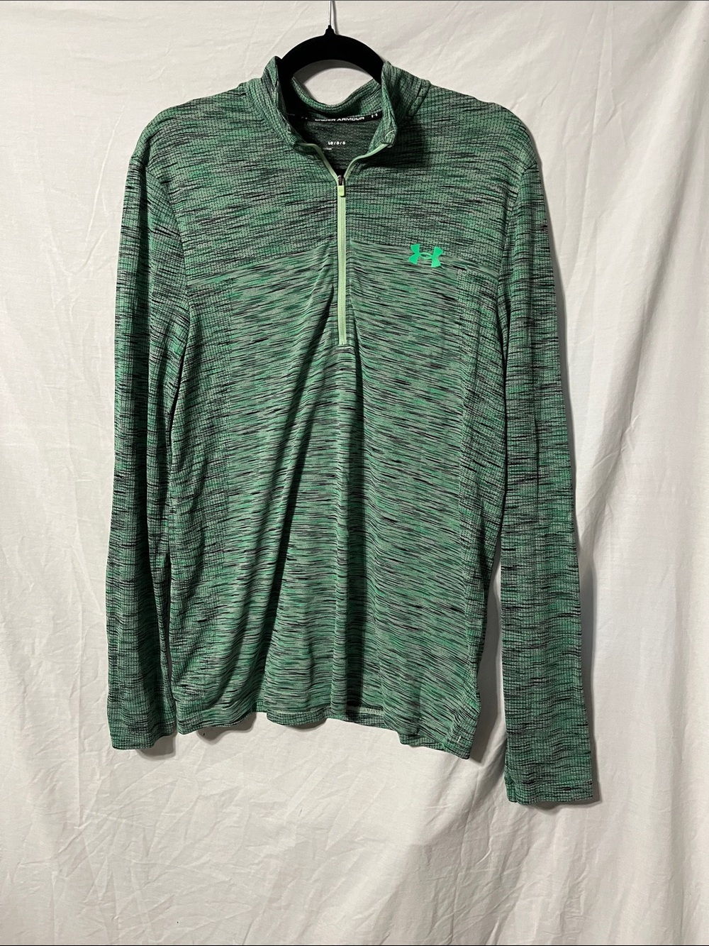 Under Armour Green and Black Heathered Performance Top